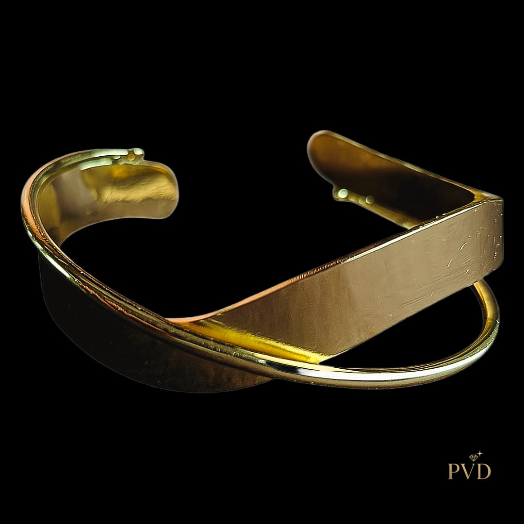 Modern Gold Plated Cuff Bracelet | Minimalist PVD Jewellery