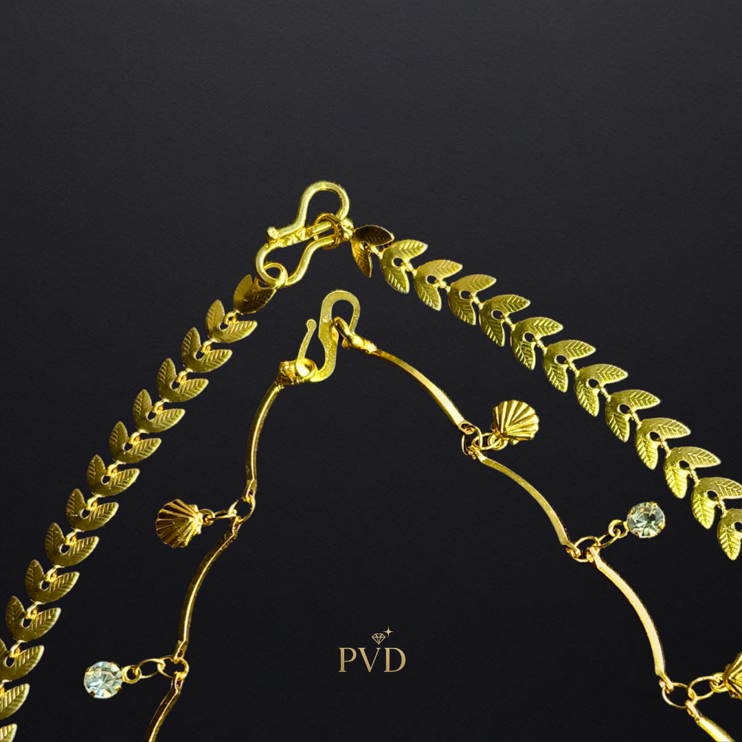 Coastal Echoes Anti-Tarnish Double Layer Chevron Necklace | PVD Jewellery