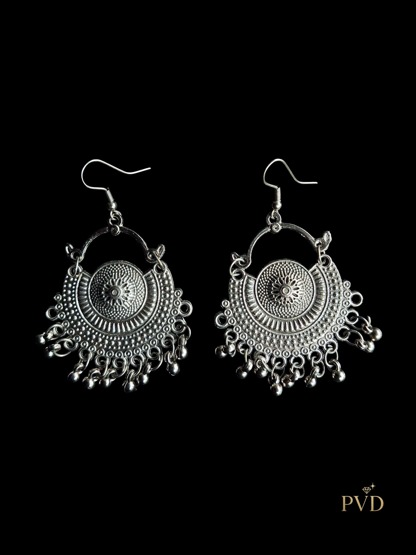 Oxidized Silver Tone Jewellery Set | Ethnic Necklace & Earrings | PVD Jewellery